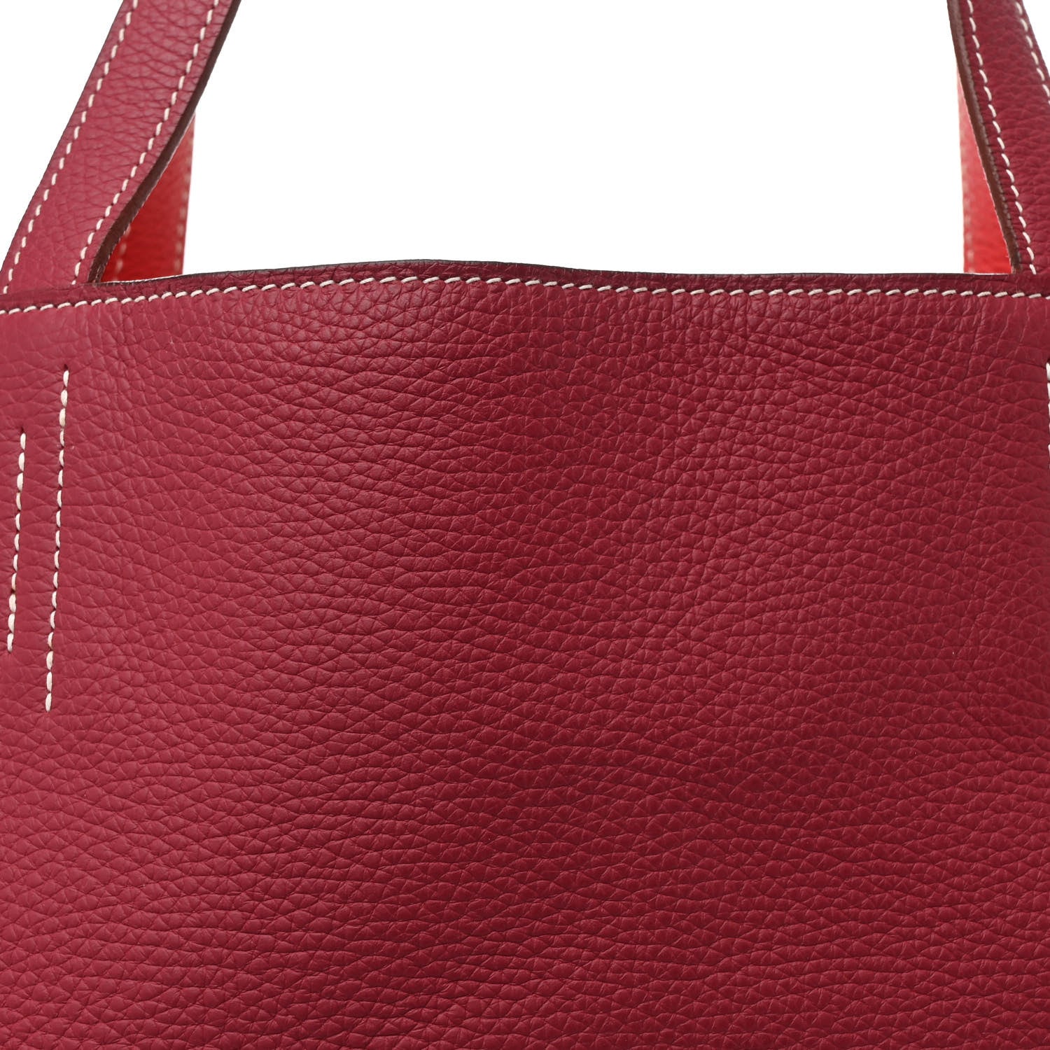 Hermes Taurillon Clemence Double Sens 45 Reversible Tote  Rubis Rose Jaipur 13 of 18