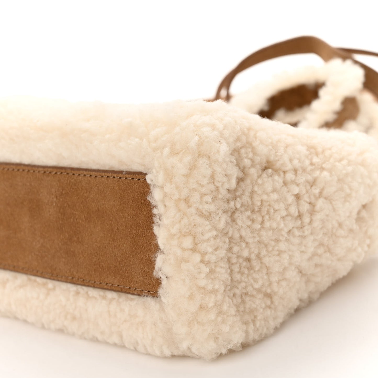 X UGG Suede shearling Small Shopping Bag Natural
