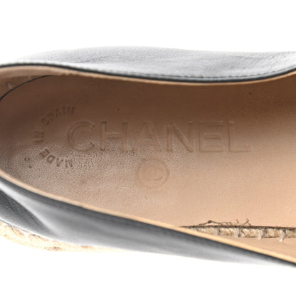 Chanel Lambskin CC Espadrilles 37 Black 6 of 14