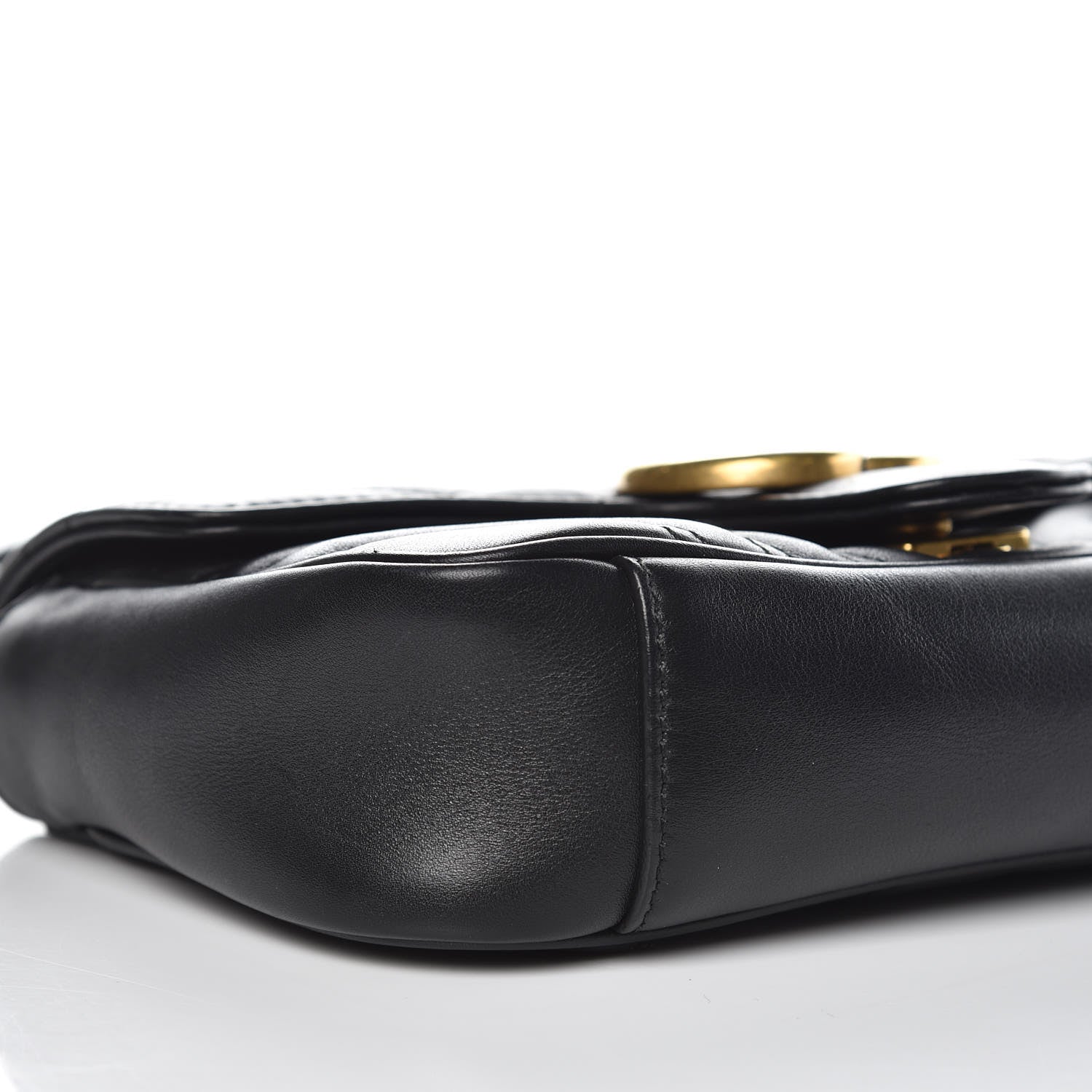 Gucci Calfskin Matelasse Mini GG Marmont Shoulder Bag Black 9 of 15
