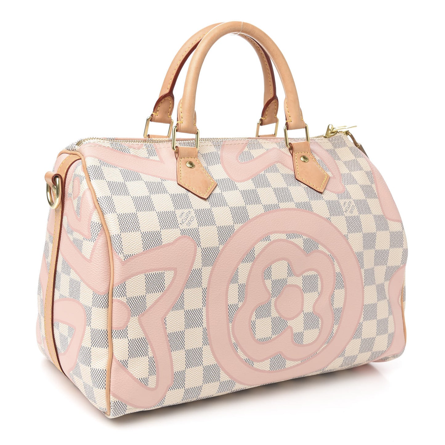 Damier Azur Tahitienne Speedy Bandouliere 30 Rose Ballerine