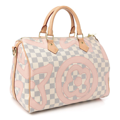 Louis Vuitton Damier Azur Tahitienne Speedy Bandouliere 30 Rose Ballerine 2 of 13