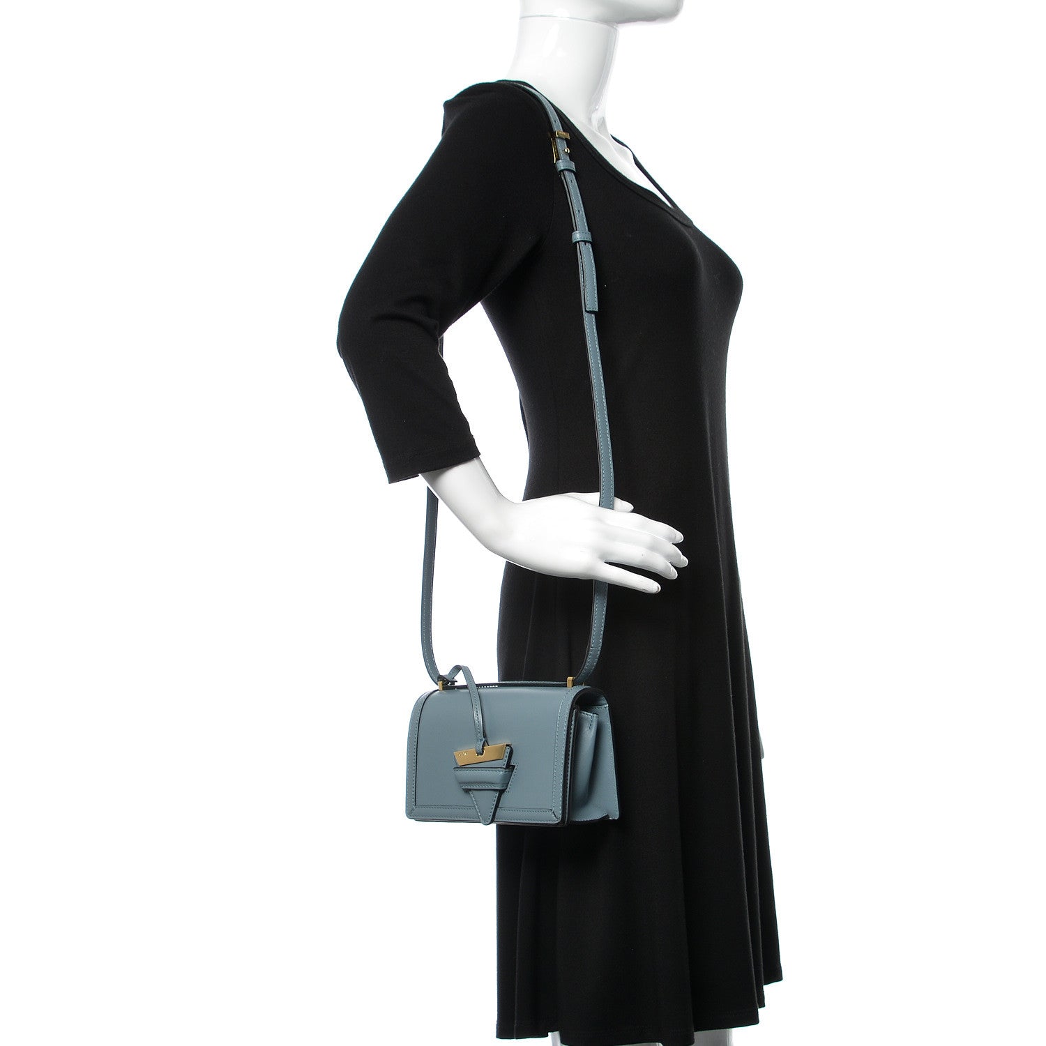 Loewe Calfskin Small Barcelona Shoulder Bag Stone Blue 2 of 9