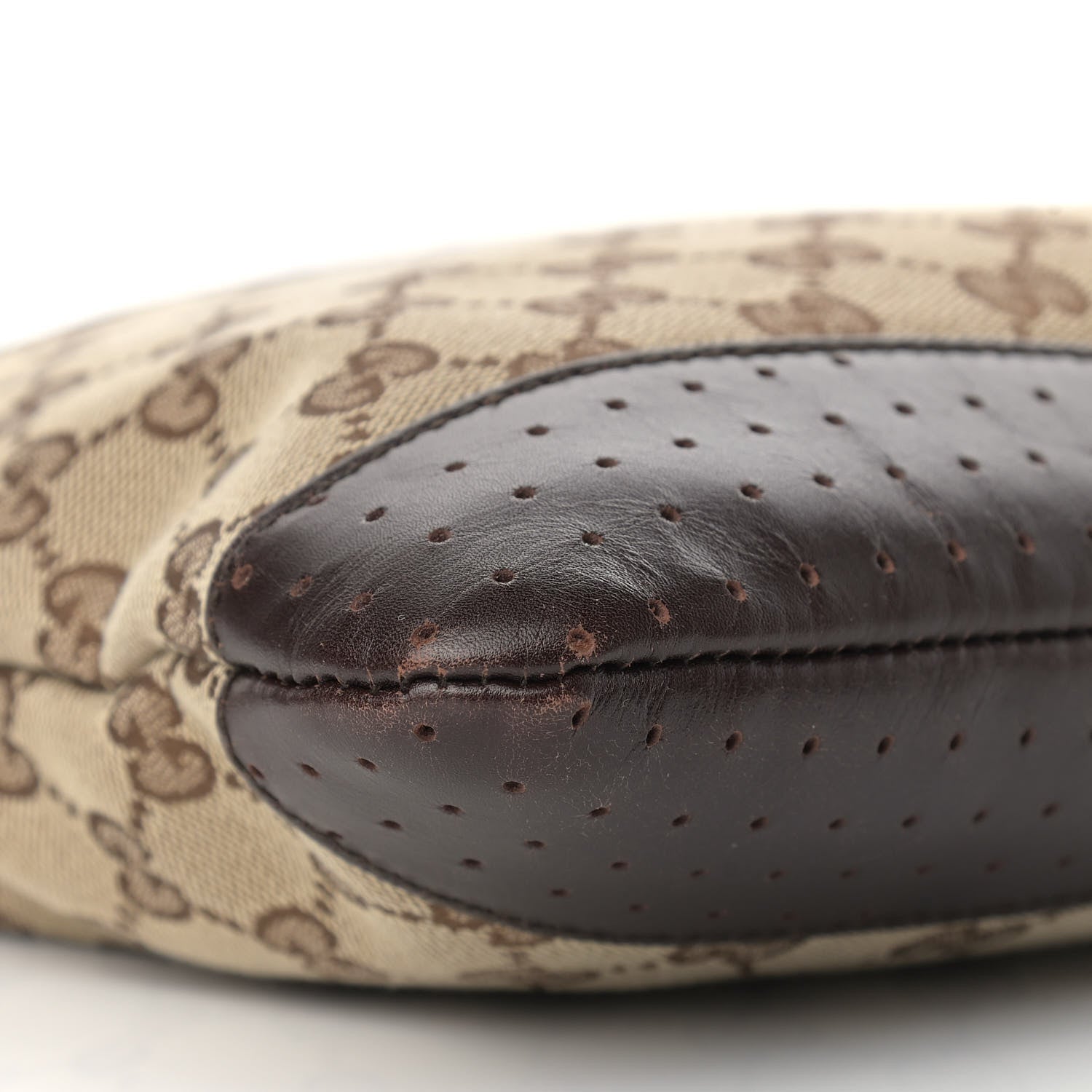 Gucci Monogram Calfskin Perforated Medium Flat Messenger Bag Dark Brown 9 of 11