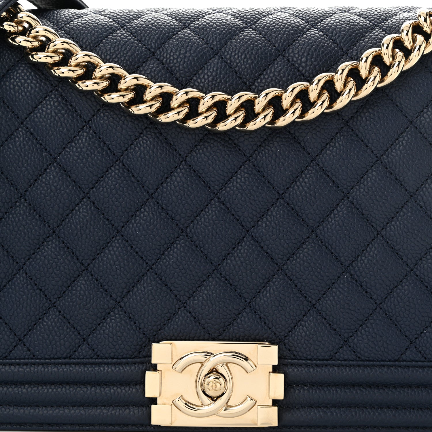 Chanel Caviar Quilted New Medium Boy Flap Navy 8 of 10