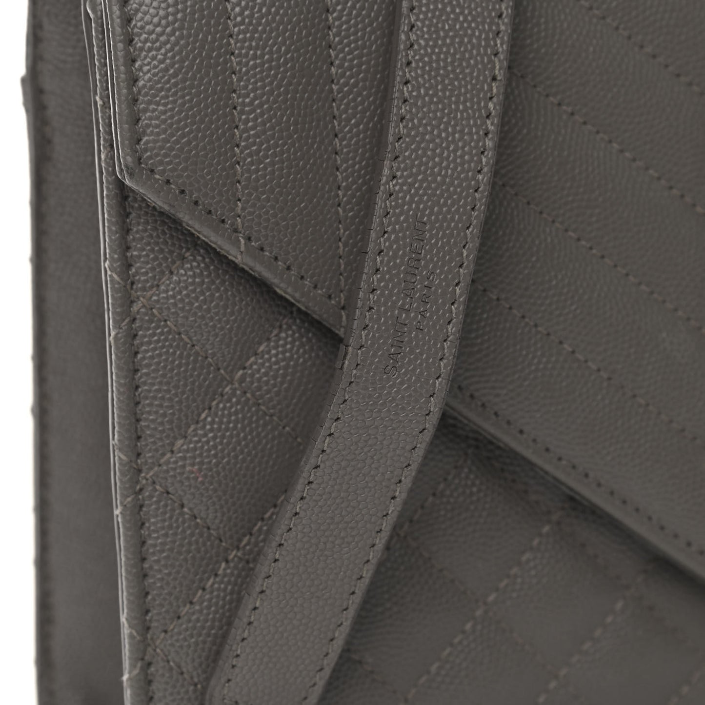 Grain De Poudre Textured Mixed Matelasse Medium Triquilt Monogram Satchel Earth