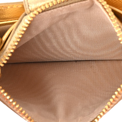 Prada Metallic Saffiano City Calf Triangle Card Holder Gold 5 of 8