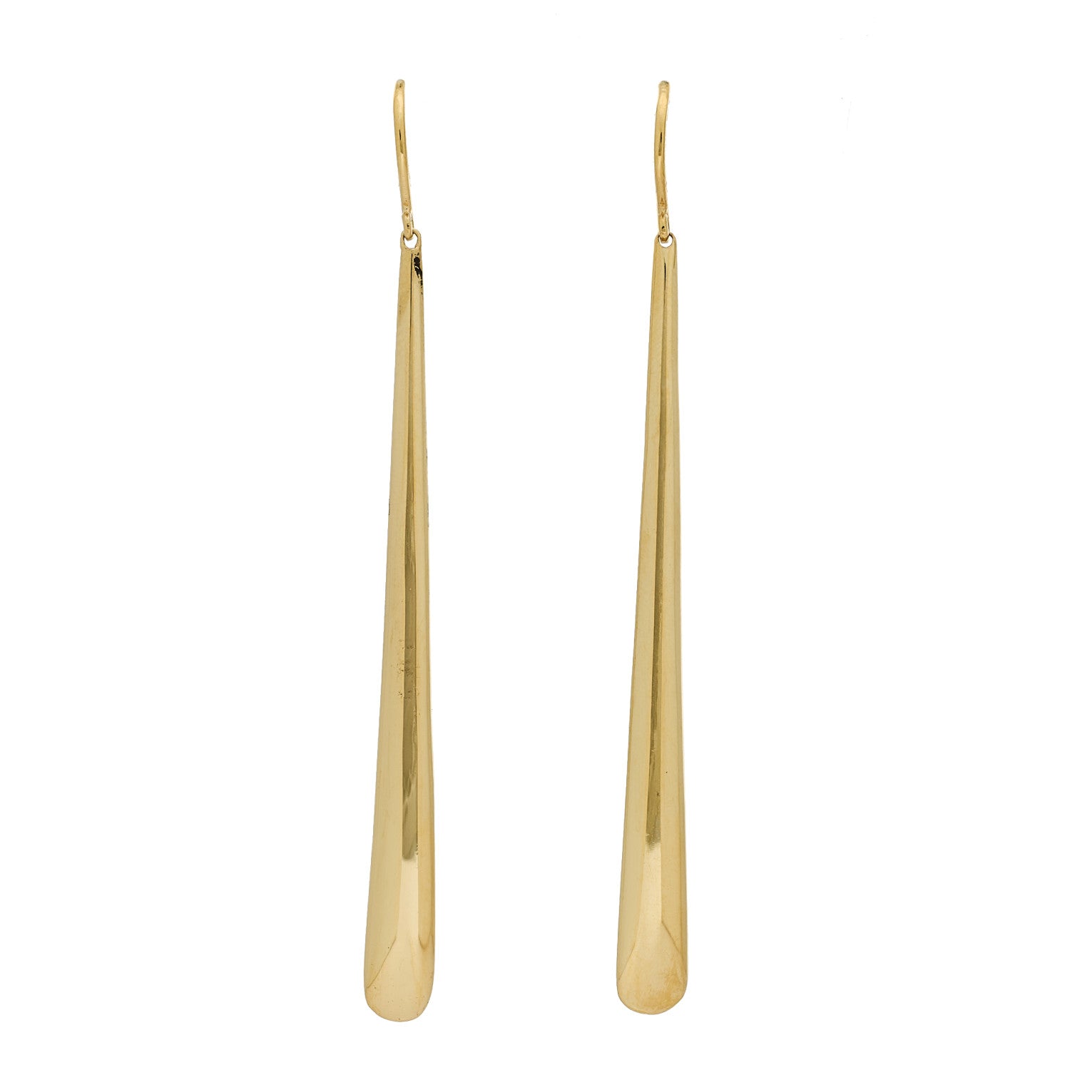 Jennifer Meyer 18K Yellow Gold Long Dome Drop Earrings 1 of 4