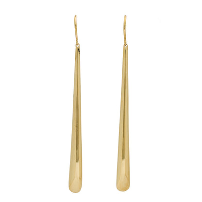 Jennifer Meyer 18K Yellow Gold Long Dome Drop Earrings 1 of 4