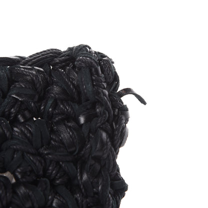 Saint Laurent Woven Calfskin Medium Monogram Kate Satchel Black 7 of 9