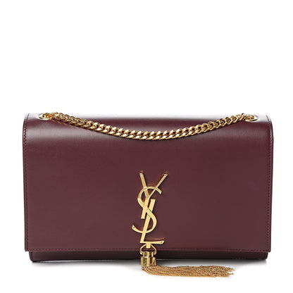 Saint Laurent Smooth Calfskin Medium Classic Monogram Kate Tassel Satchel Rouge Legion 1 of 9