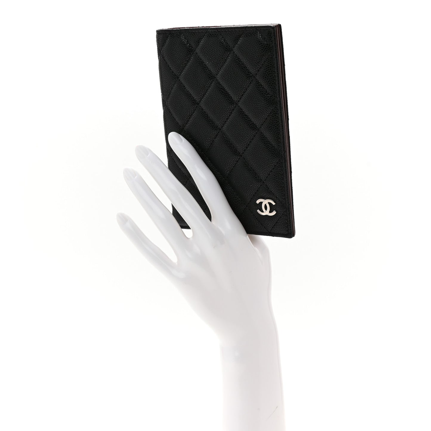 Caviar Quilted Passport Holder Black