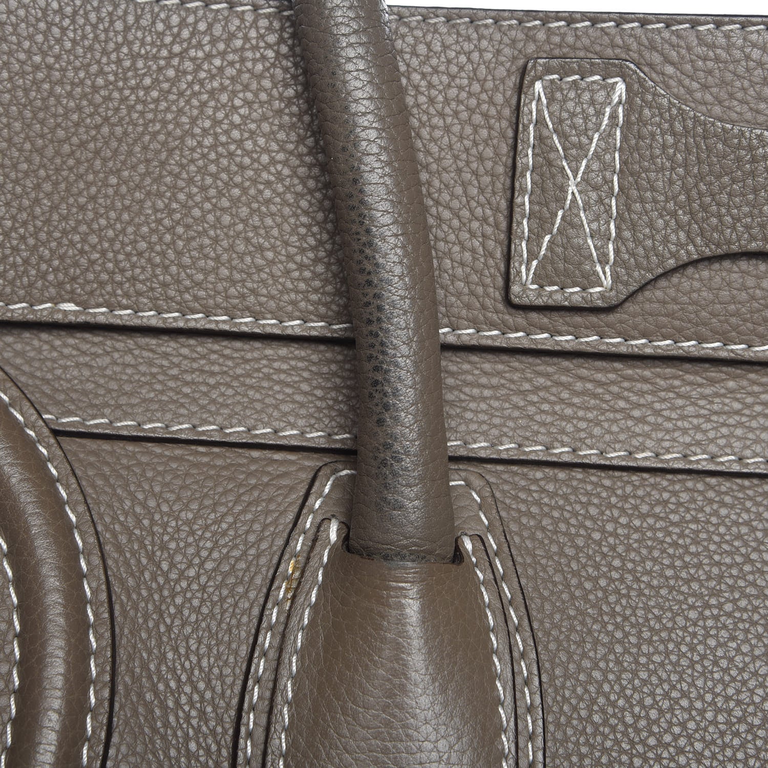 Celine Drummed Calfskin Mini Luggage Souris 12 of 18