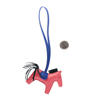 Hermes Milo Lambskin Grigri Rodeo Horse Bag Charm PM Rose Azalee Vert Cypress Bleu Electrique 2 of 5