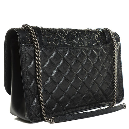 Chanel Studded Calfskin Lambskin Paris Dallas Flap Black 3 of 9