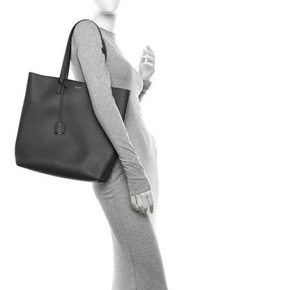 Saint Laurent Calfskin North-South Shopping Tote Storm 2 of 11