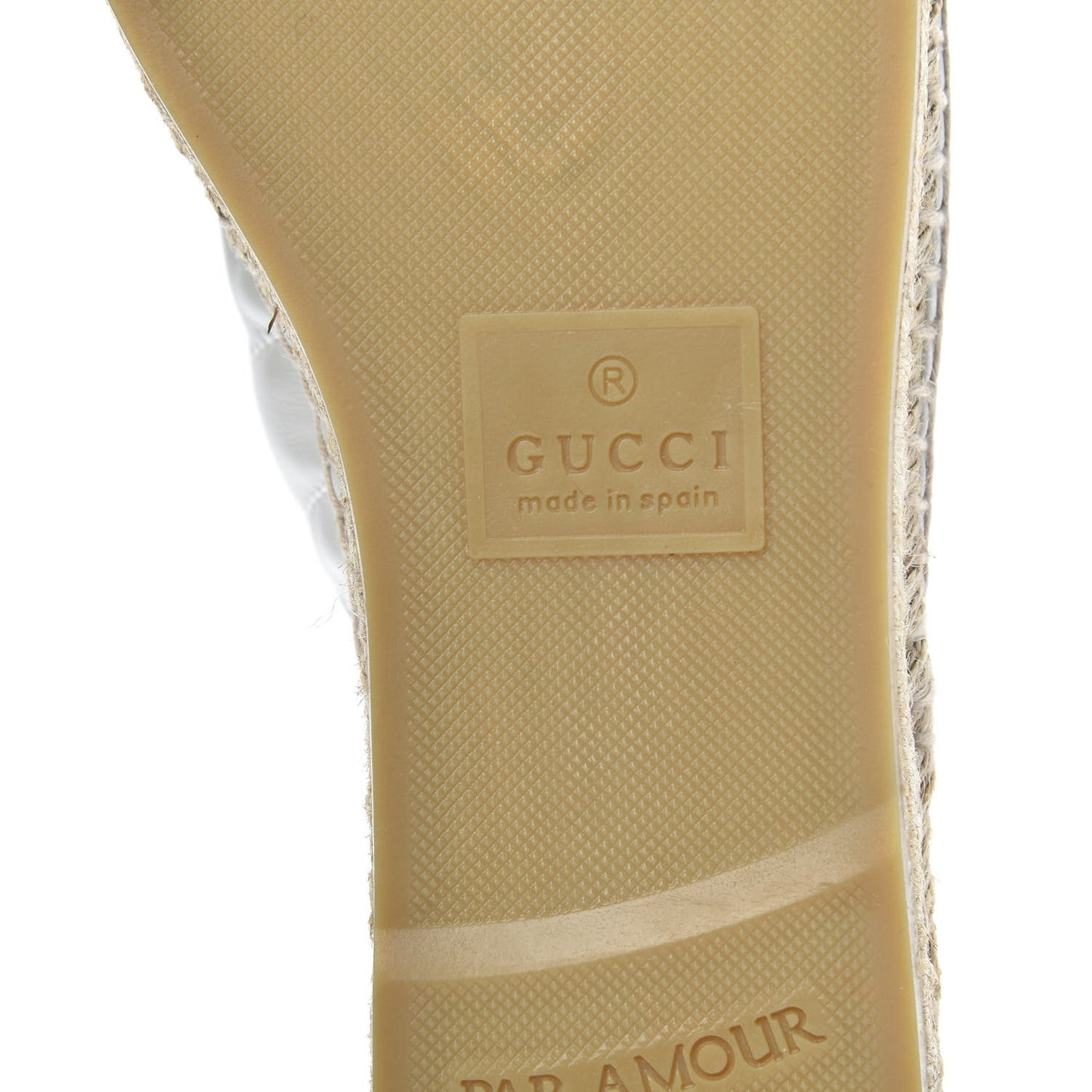 Nappa Matelasse GG Marmont Espadrille Slippers 38 Great White
