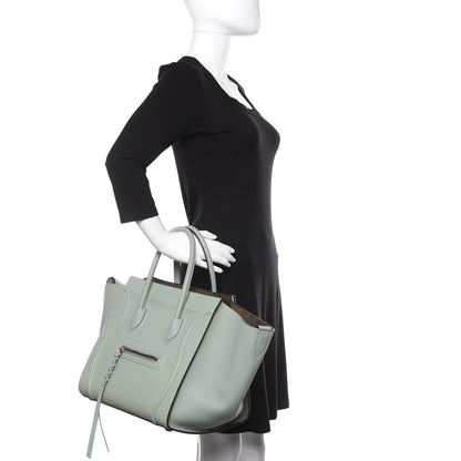 Celine Baby Grained Calfskin Medium Phantom Luggage Jade 2 of 14