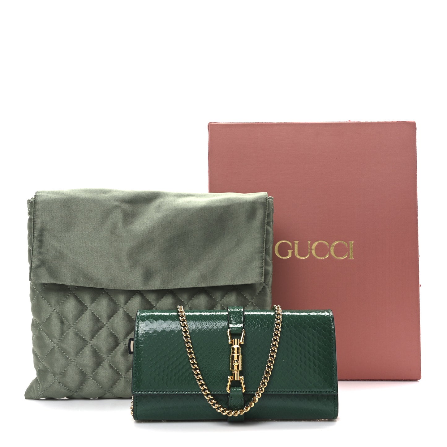 Snakeskin Jackie 1961 Chain Wallet Green