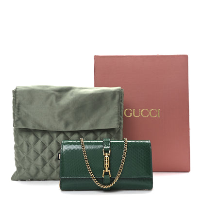Gucci Snakeskin Jackie 1961 Chain Wallet Green 11 of 11