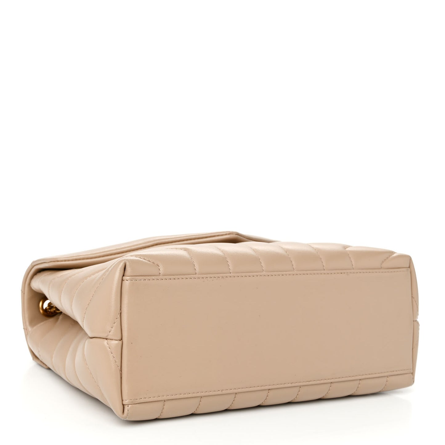 Calfskin Y Quilted Monogram Small Loulou Chain Satchel Dark Beige