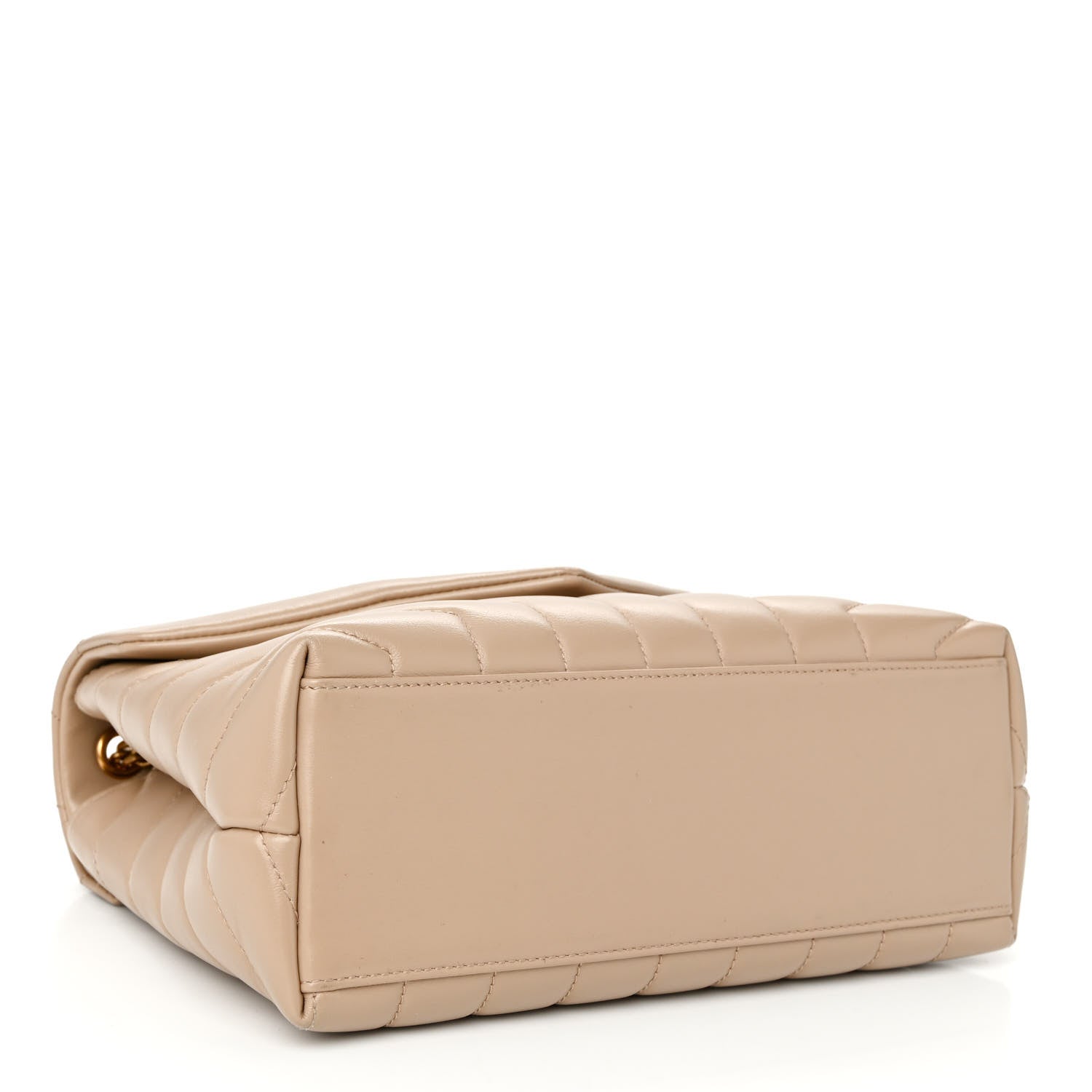 Saint Laurent Calfskin Y Quilted Monogram Small Loulou Chain Satchel Dark Beige 4 of 10