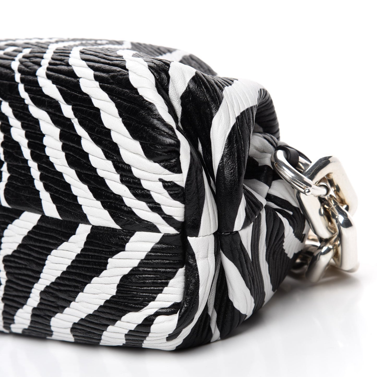 Nappa Zebra Print The Pouch Chain White Black