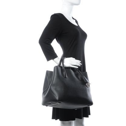 Christian Dior Supple Grained Calfskin Large Open Bar Tote Black 3 of 9