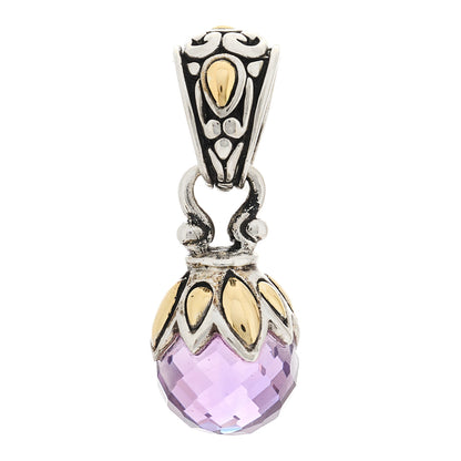 John Hardy Sterling Silver 18K Yellow Gold Amethyst Pendant 1 of 5