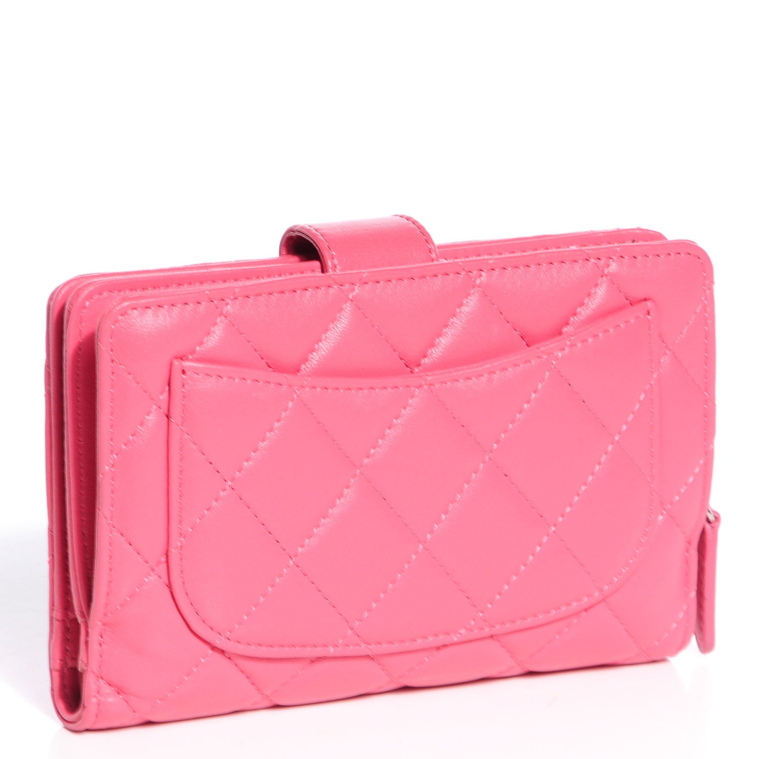 Chanel Lambskin Quilted Large Zip Pocket Wallet Pink 3 of 8