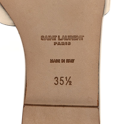 Saint Laurent Metallic Calfskin Nu Pied 05 Slide Sandals 35.5 Platino 8 of 9