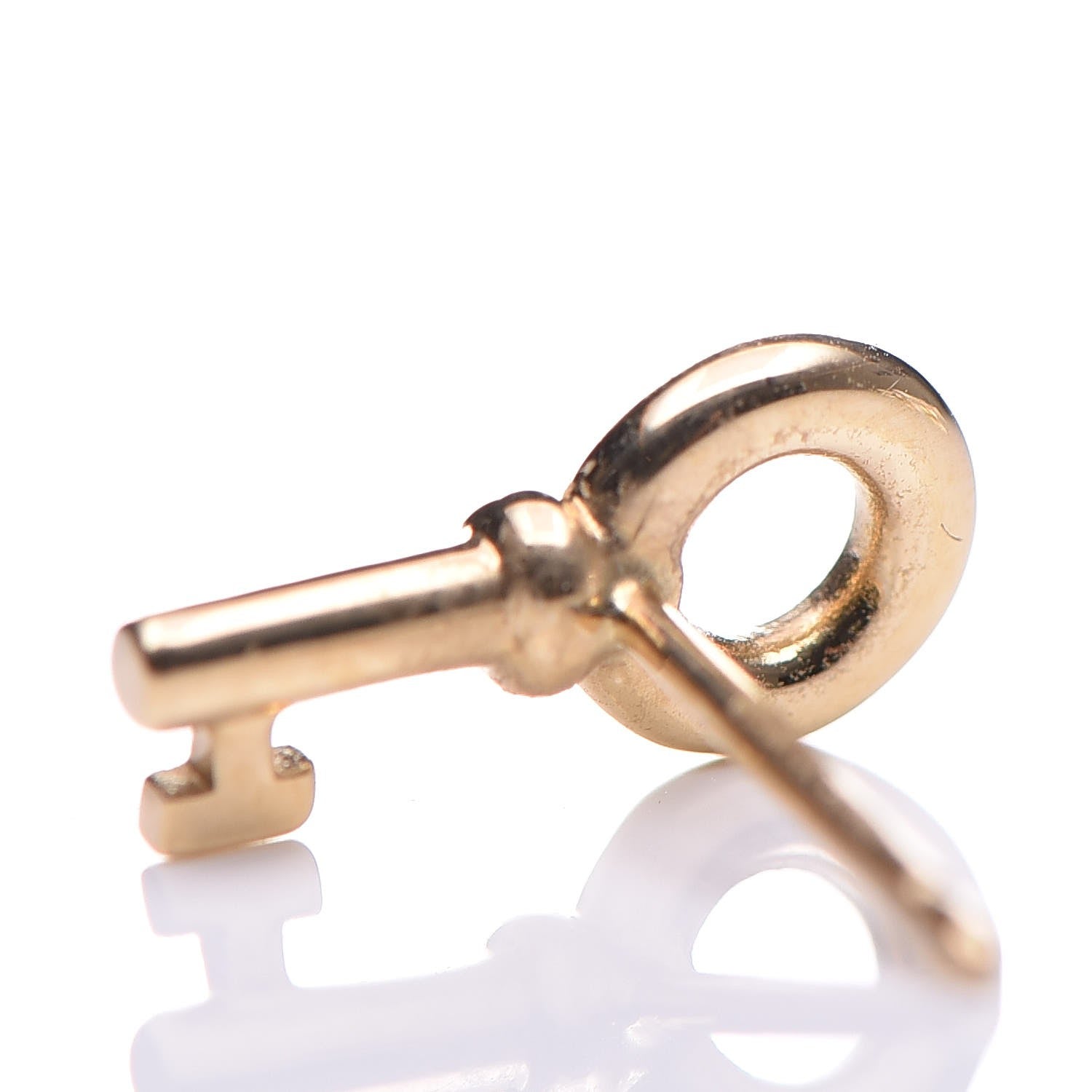 Tiffany 18K Yellow Gold Mini Key Earrings 4 of 5