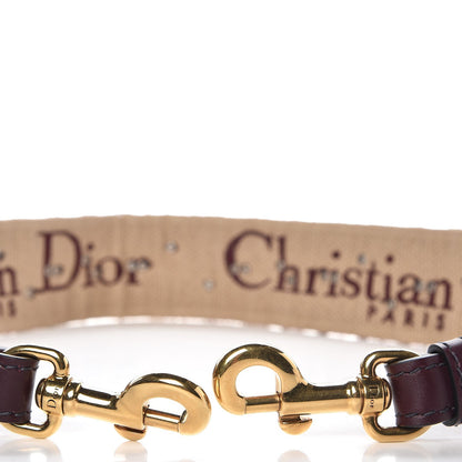 Christian Dior Oblique Studded Shoulder Strap Burgundy 3 of 5