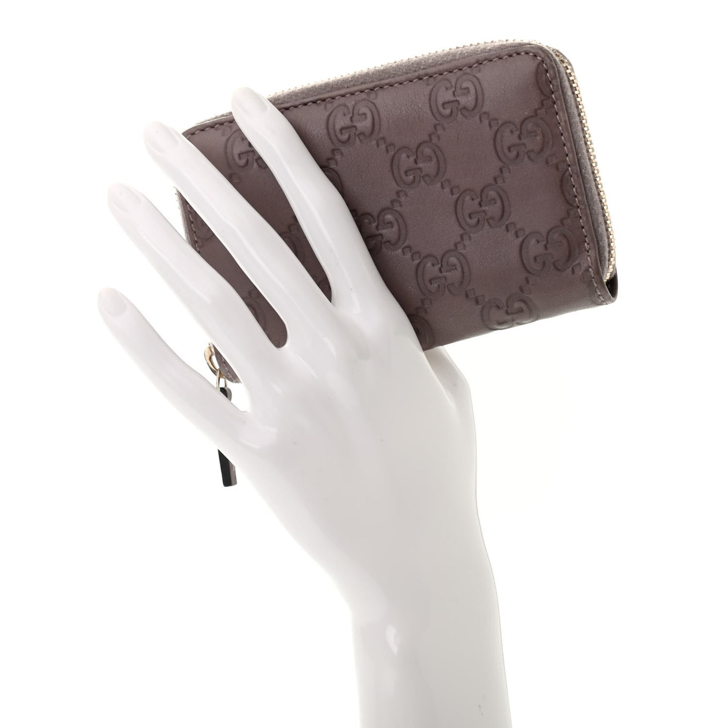 Guccissima Zip Around Card Case Mauve