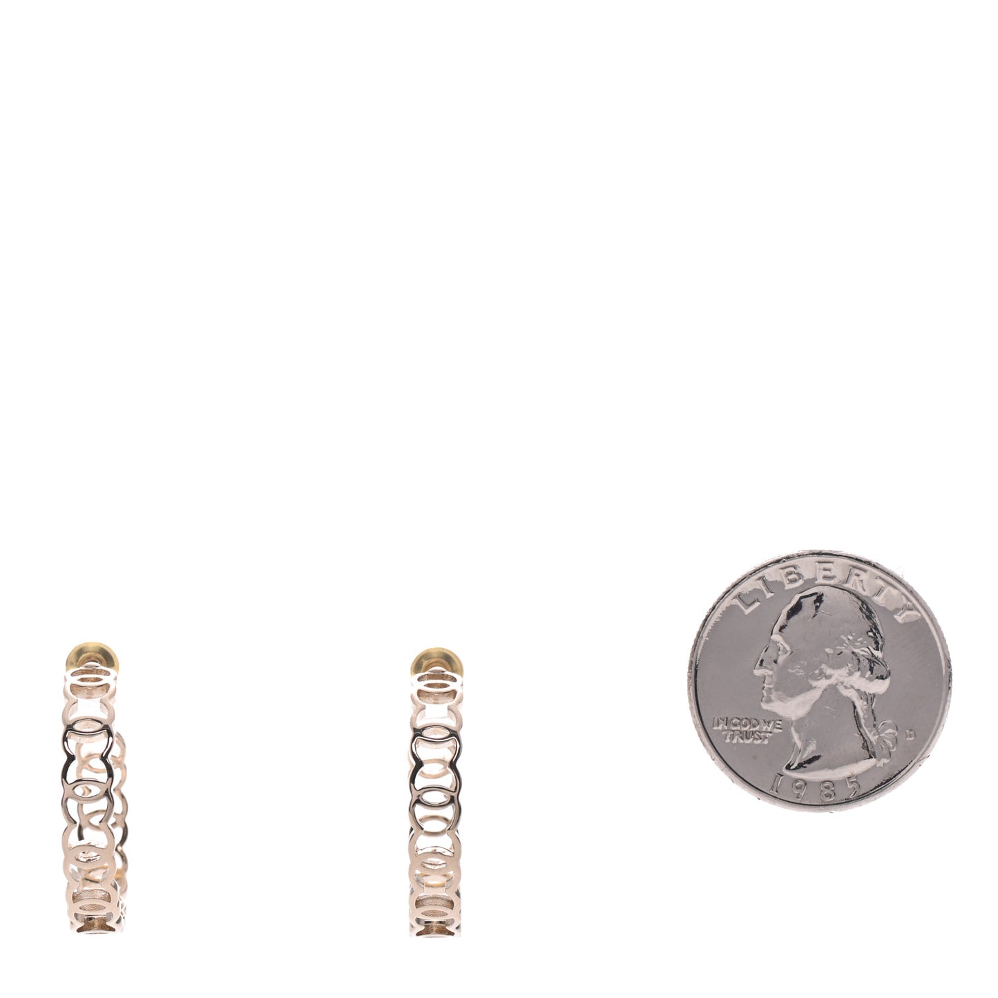 Metal CC Hoop Earrings Gold