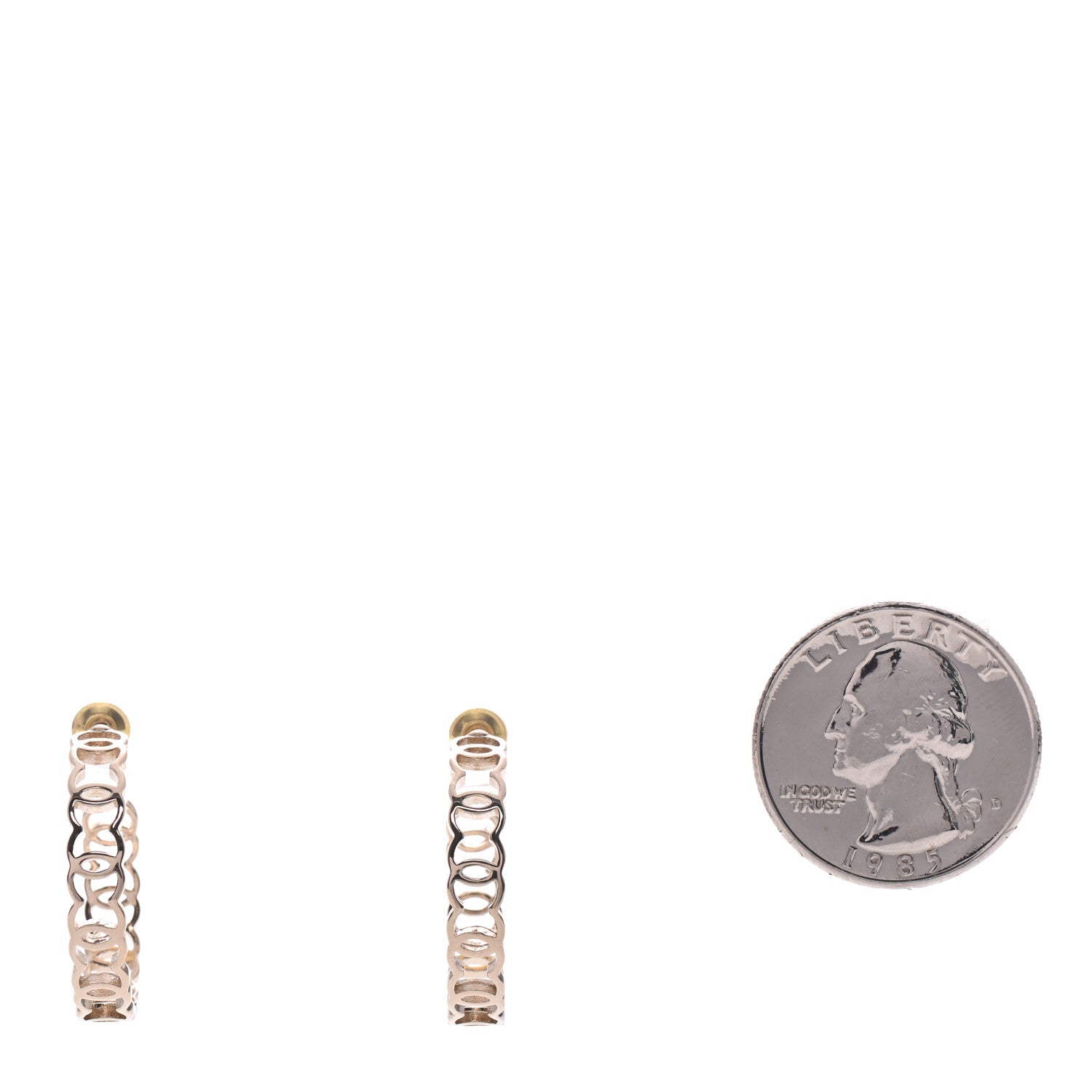 Chanel Metal CC Hoop Earrings Gold 2 of 5