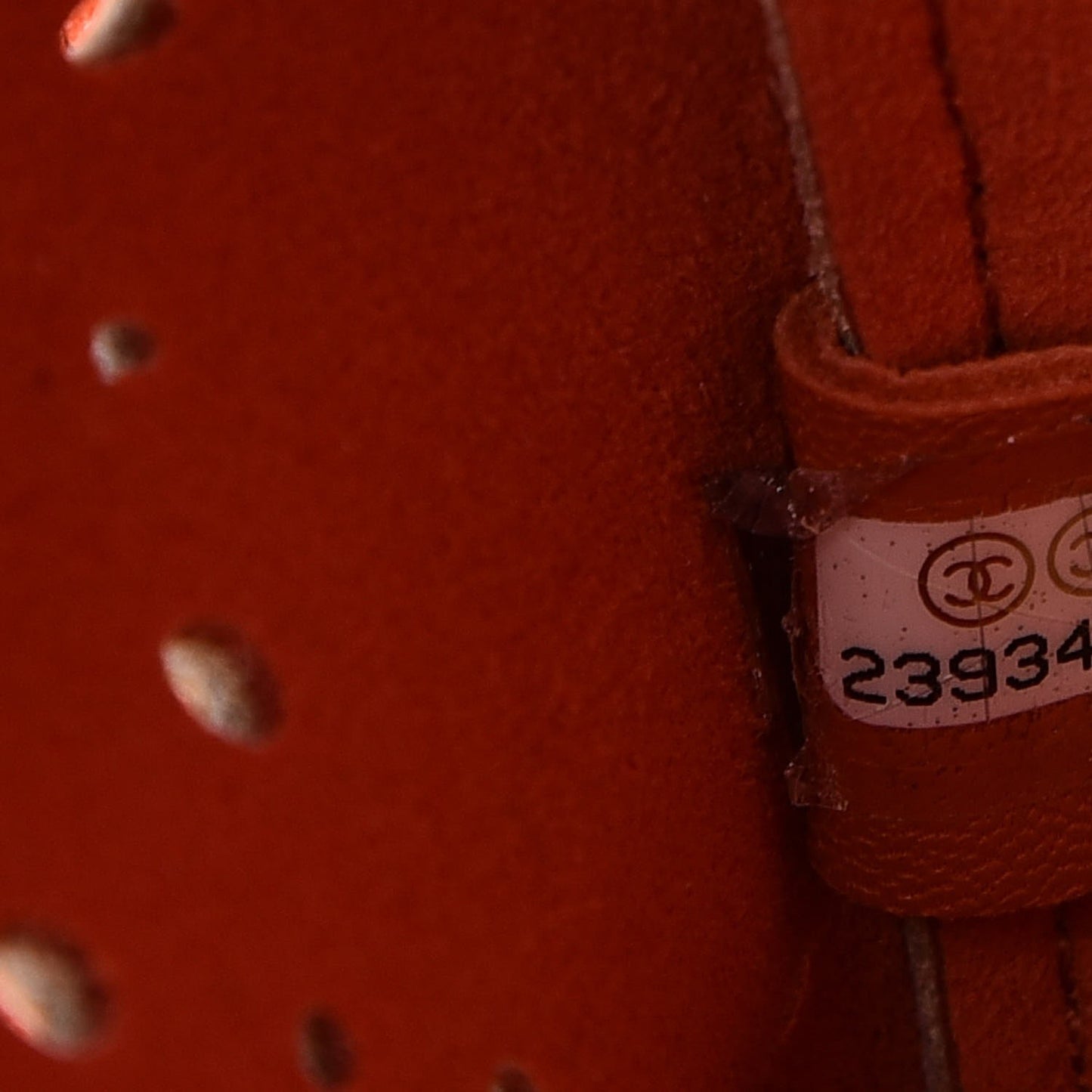 Perforated Grained Calfskin Small Shopping Tote Light Coral