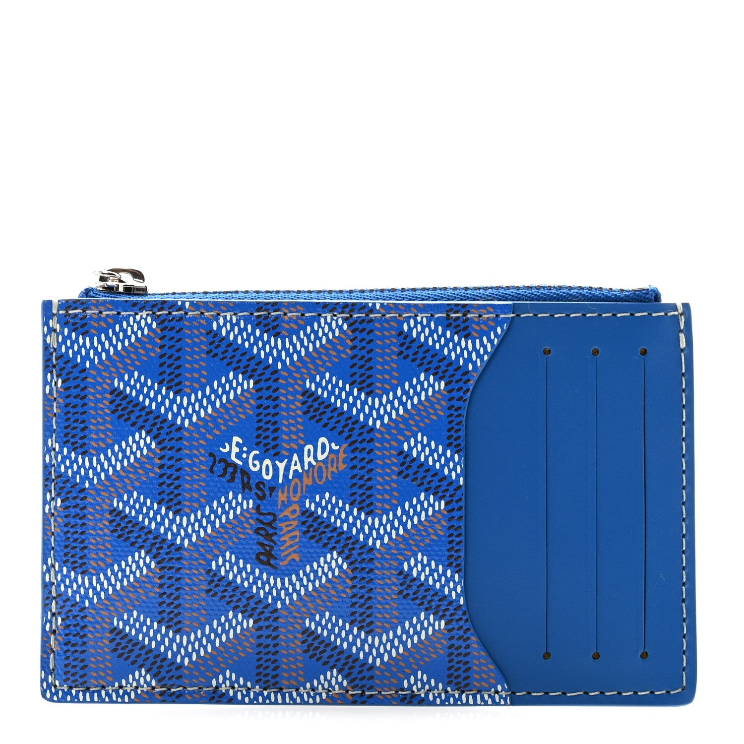 Goyard Goyardine Bourbon Zipped Card Holder Sky Blue 1 of 7