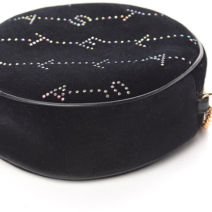 Stella McCartney Velvet Crystal Monogram Mini Round Crossbody Bag Black 9 of 10