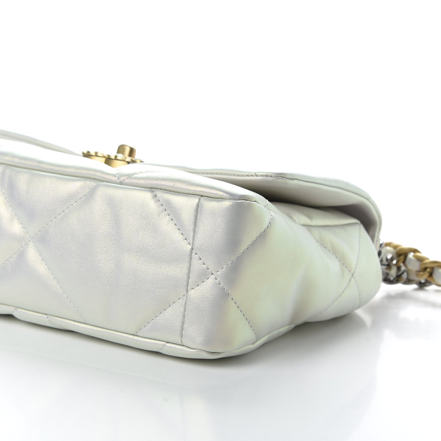 Chanel Iridescent Calfskin Quilted Medium 19 Flap White 7 of 12