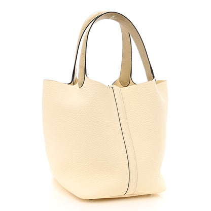Hermes Taurillon Clemence Ostrich Touch Picotin Lock 22 Nata Trench 3 of 12