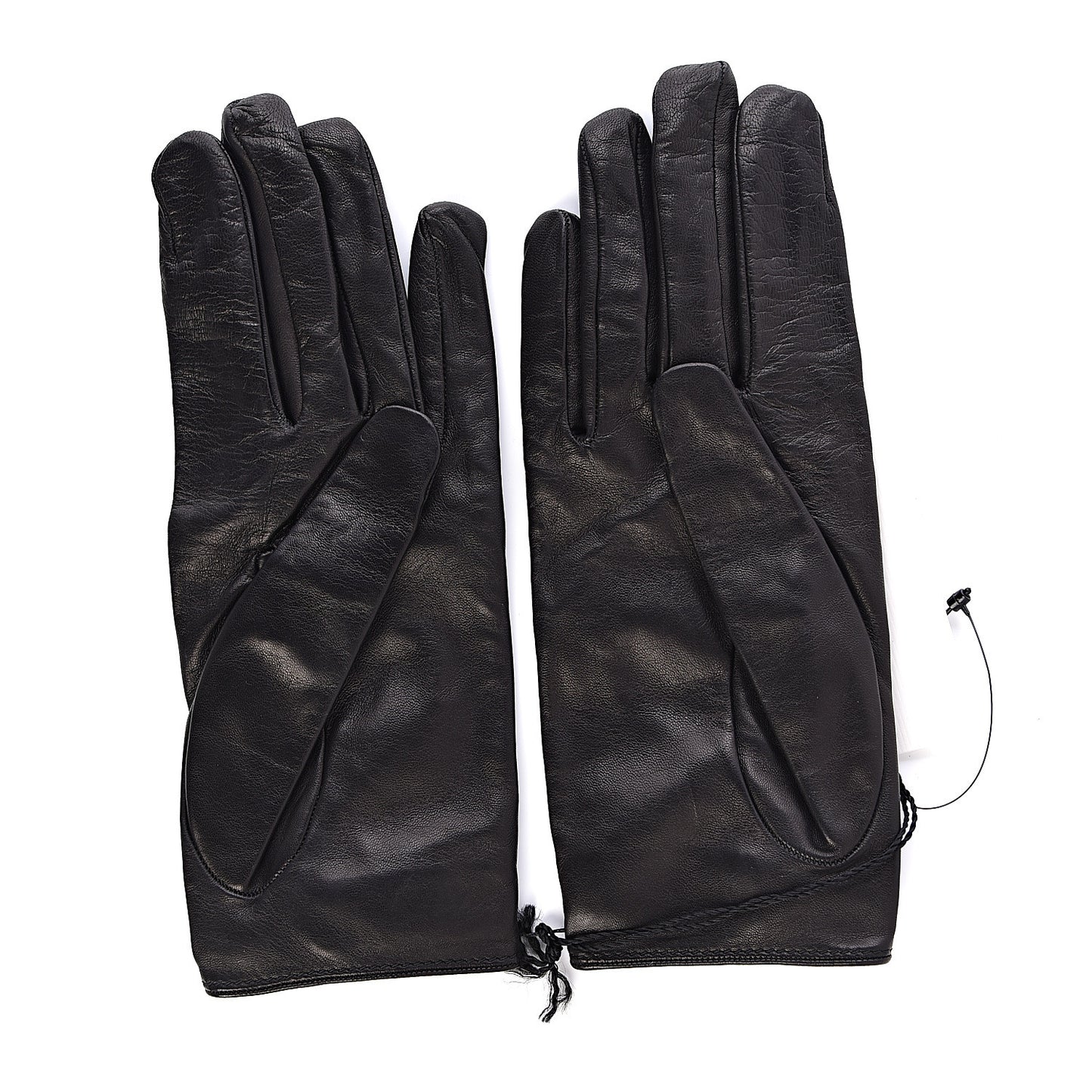 Nappa Feline Heart Grosgrain Gloves 8.5 Black
