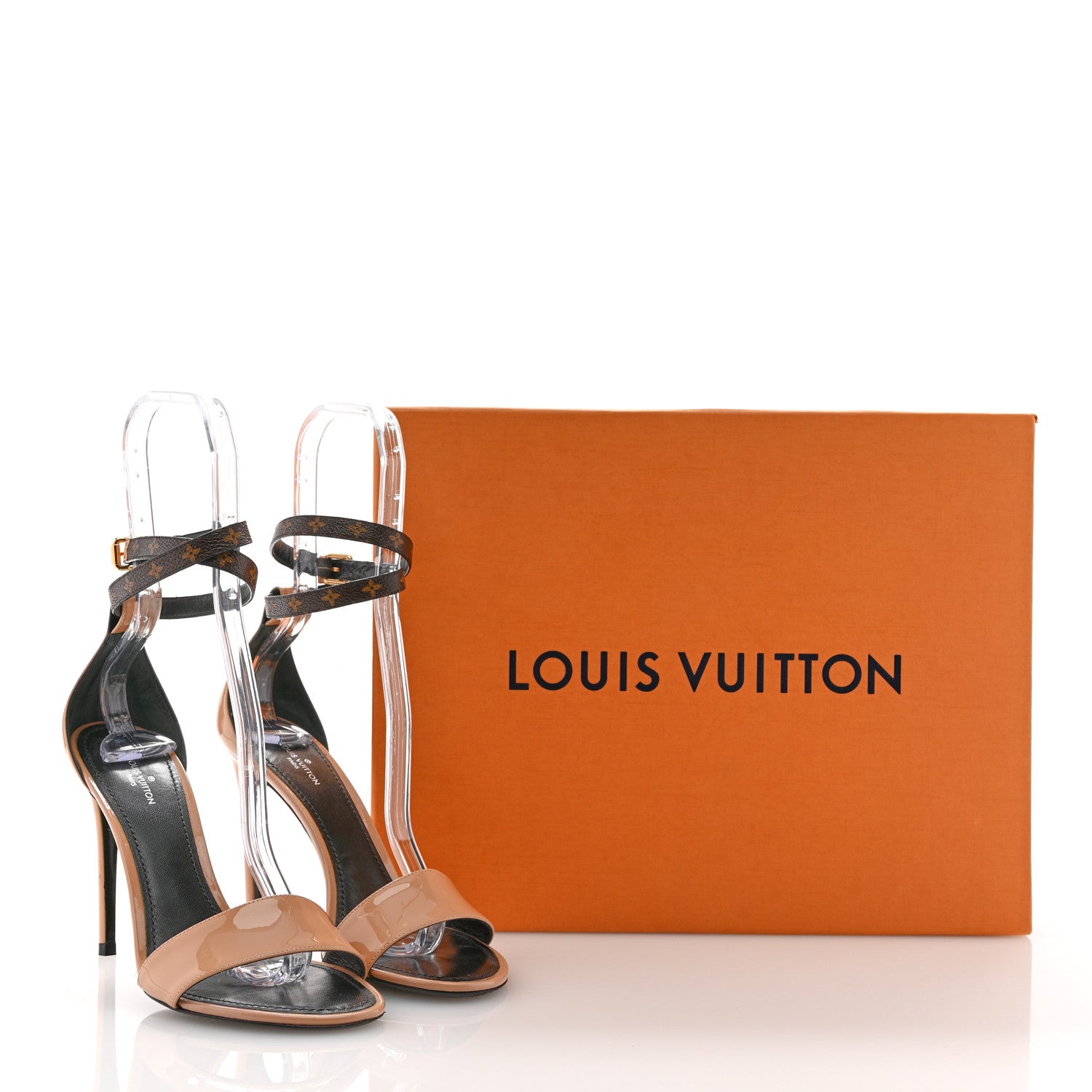 Louis Vuitton Patent Monogram Call Back Sandals 37.5 Nude 12 of 12