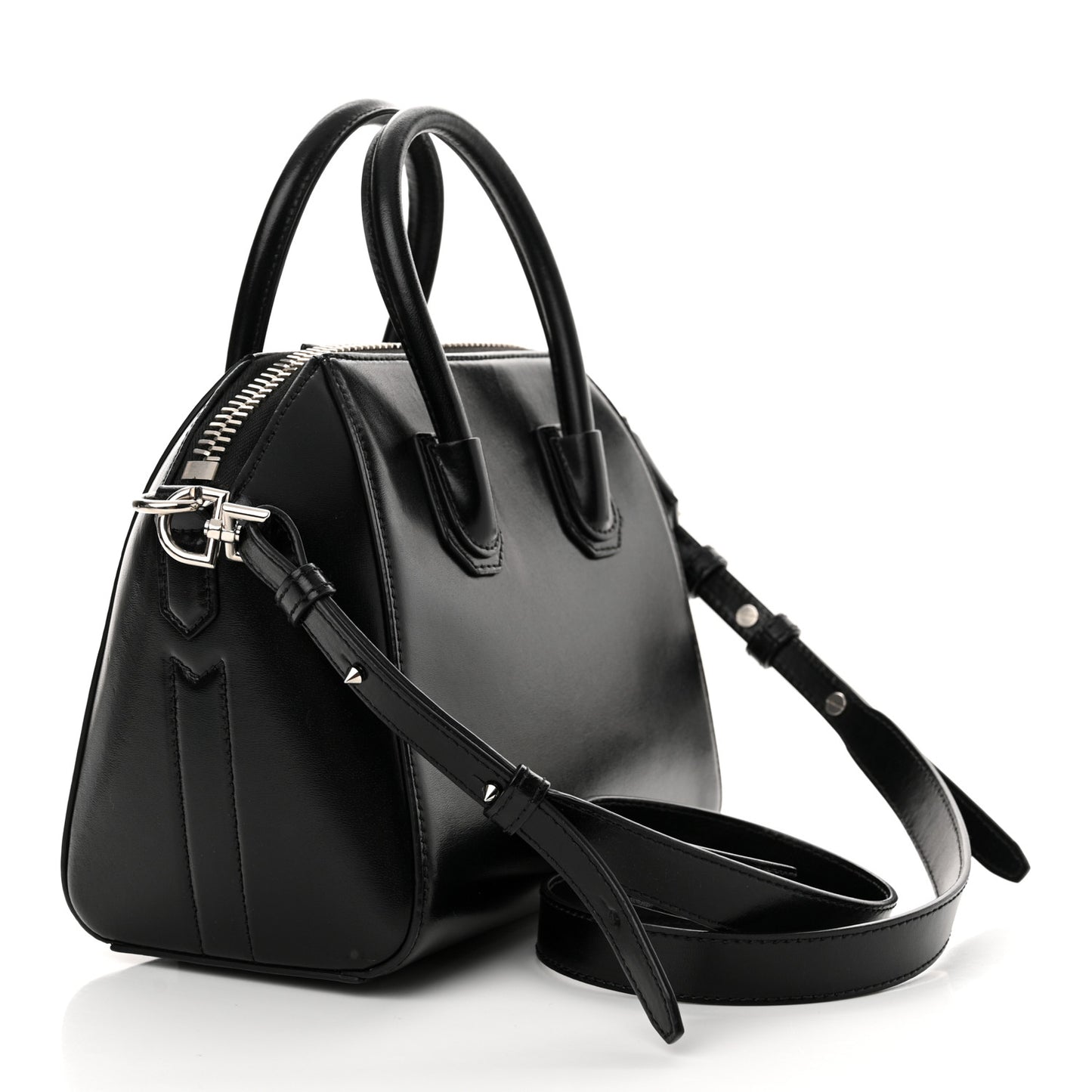 Shiny Lord Calfskin Mini Antigona Black