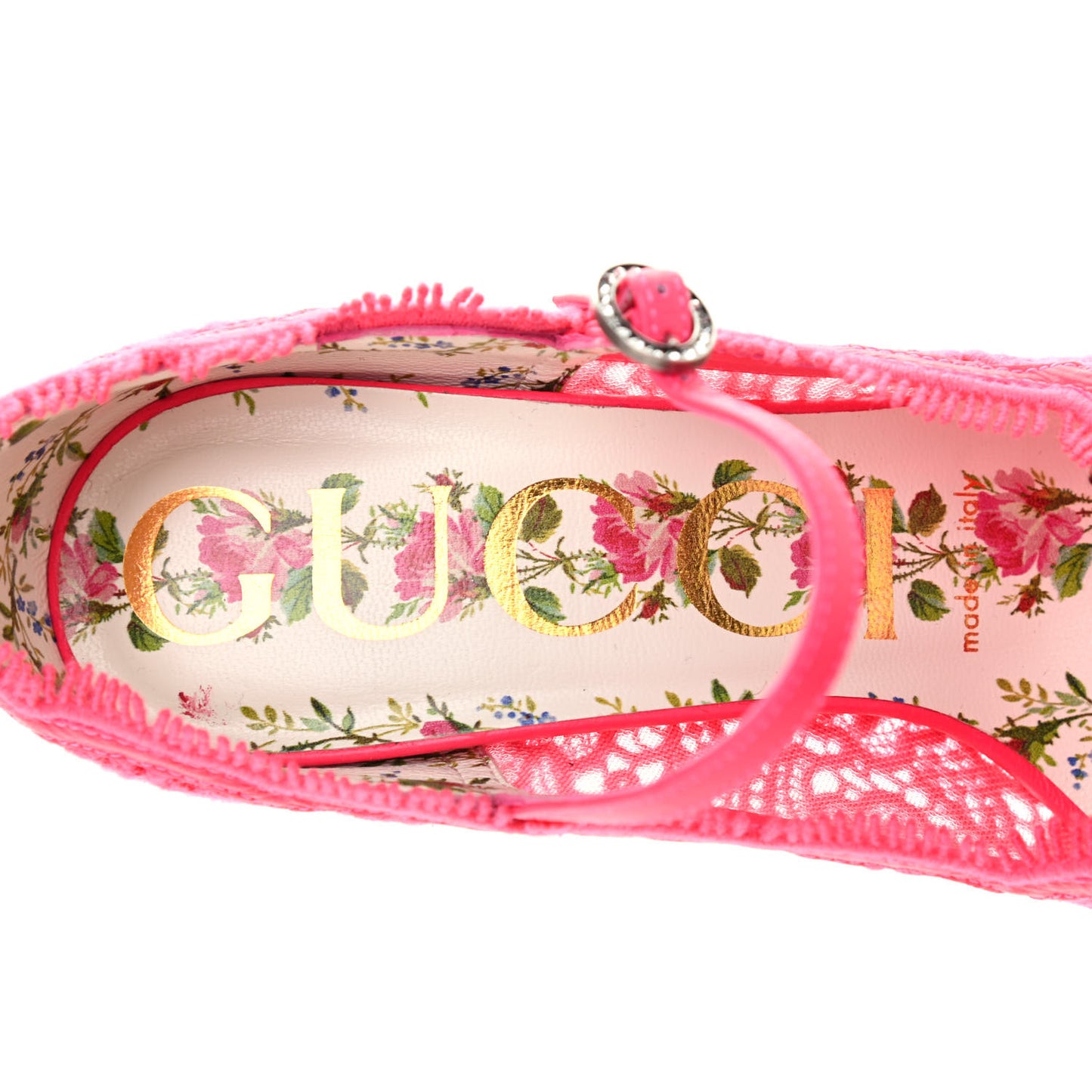 Lace Pizzo Venice Pumps 35 Fuxia Fluo Mystic White