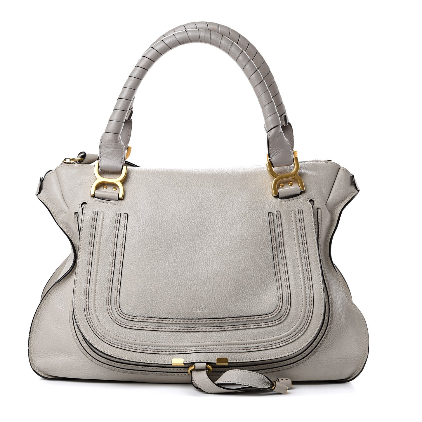 Calfskin Large Marcie Satchel Dove