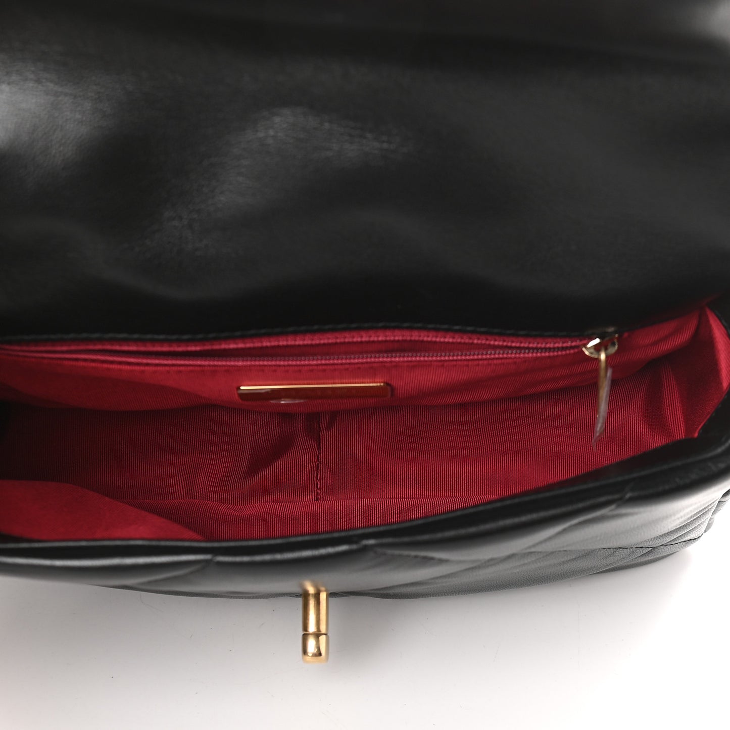 Goatskin Quilted Medium Chanel 19 Flap Black