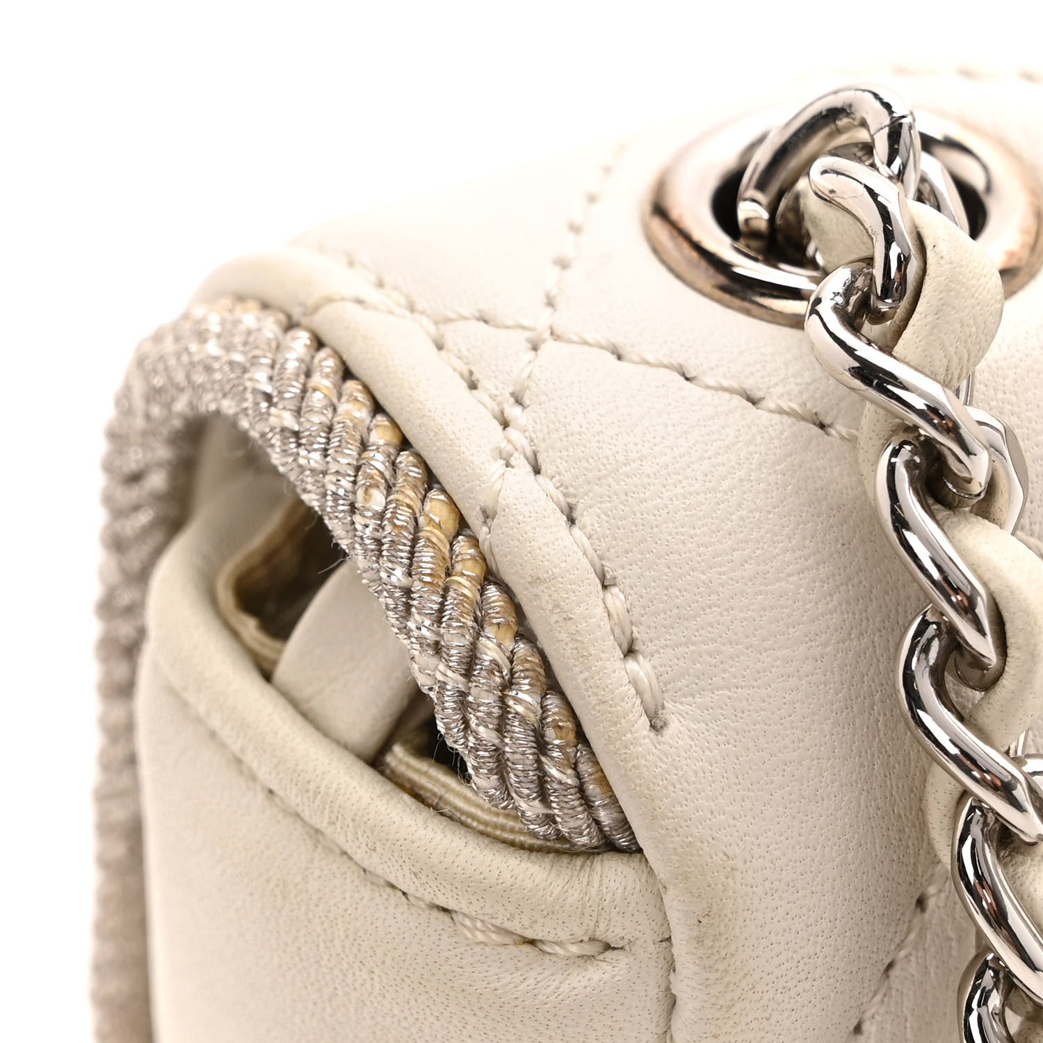 Chanel Lambskin Lurex Quilted Elementary Chic Mini Flap White 11 of 11
