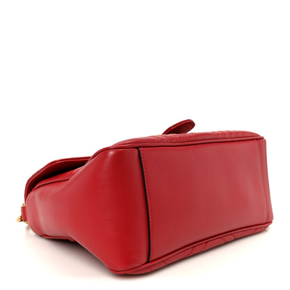 Gucci Calfskin Matelasse Small GG Marmont Top Handle Shoulder Bag Hibiscus Red 4 of 11