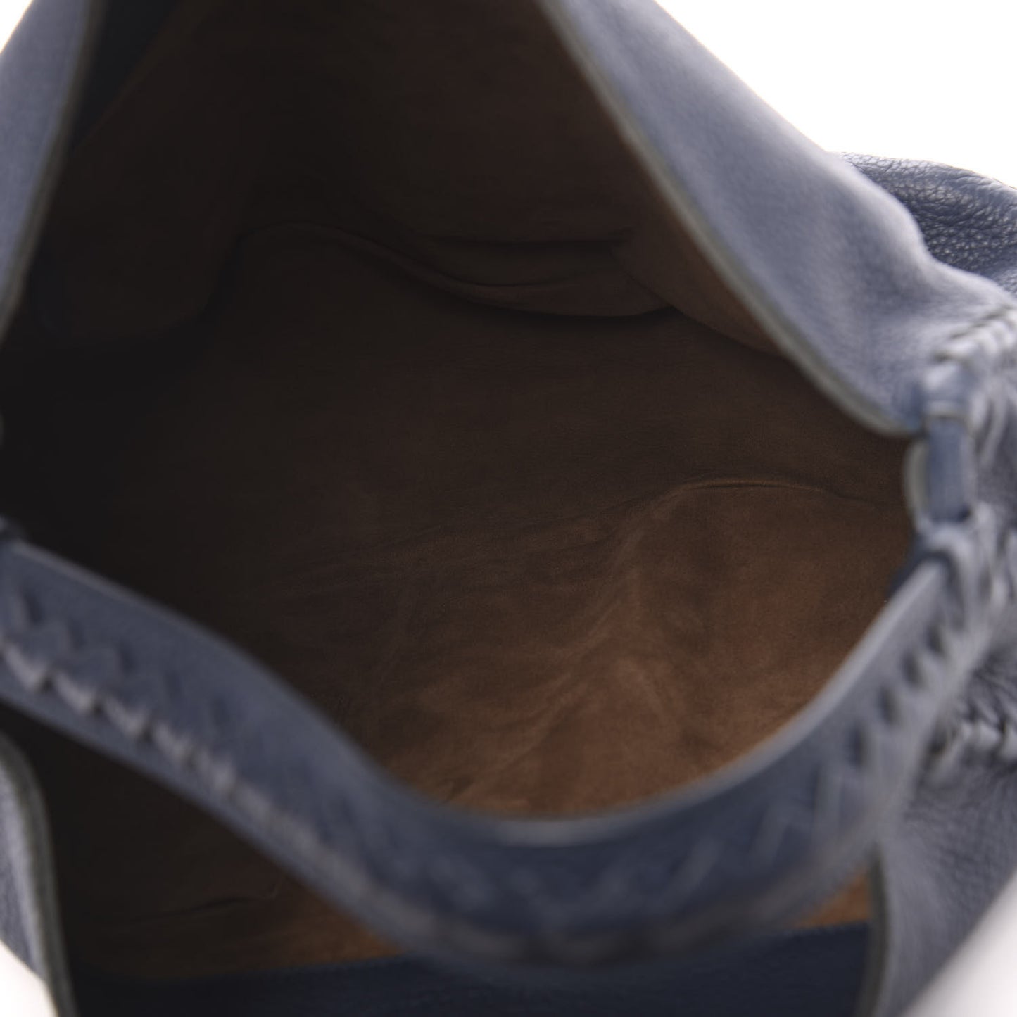 Washed Cervo Deerskin Large Hobo Denim